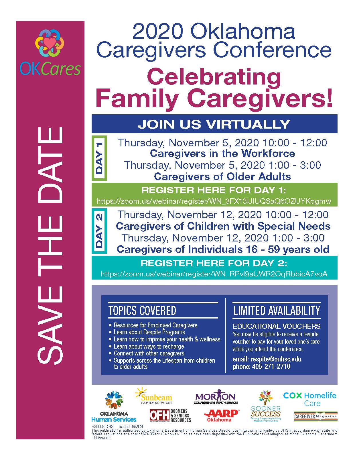 Virtual Caregiver Conference across the Lifespan scheduled for Nov. 5th
